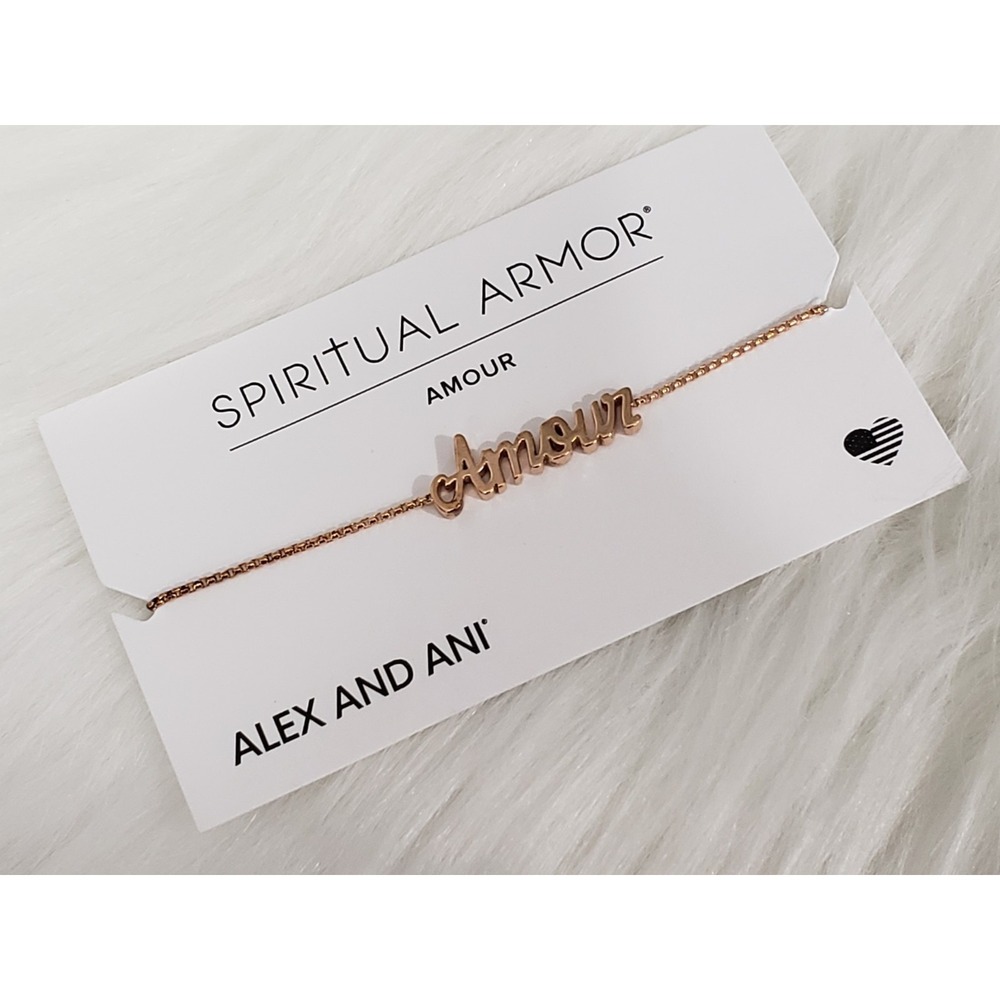 NEW Alex and Ani Spiritual Armor Amour Bracelet 925 Silver 14kt Rose Gold Plate